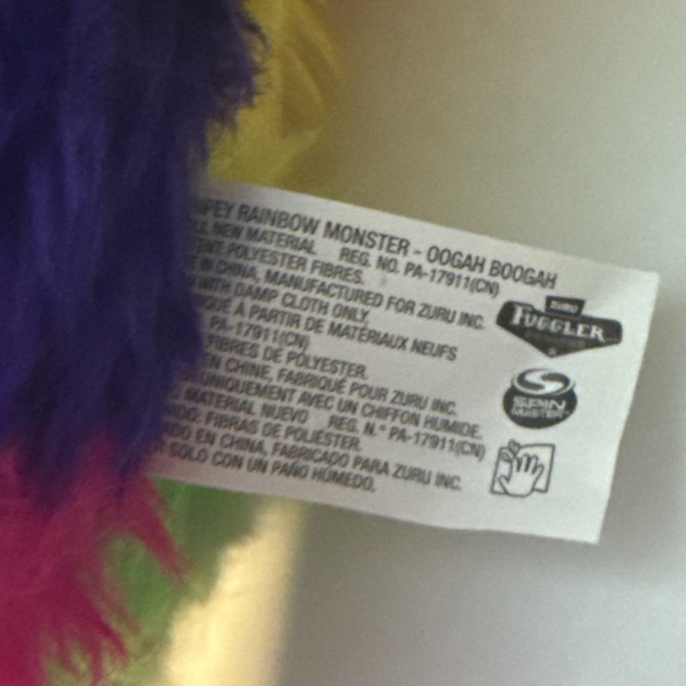 BIGG FUGGLER Fugg Oogah Boogah 17" Rainbow Plush Tie-dye‎ XL Big NEW - Picture 11 of 12